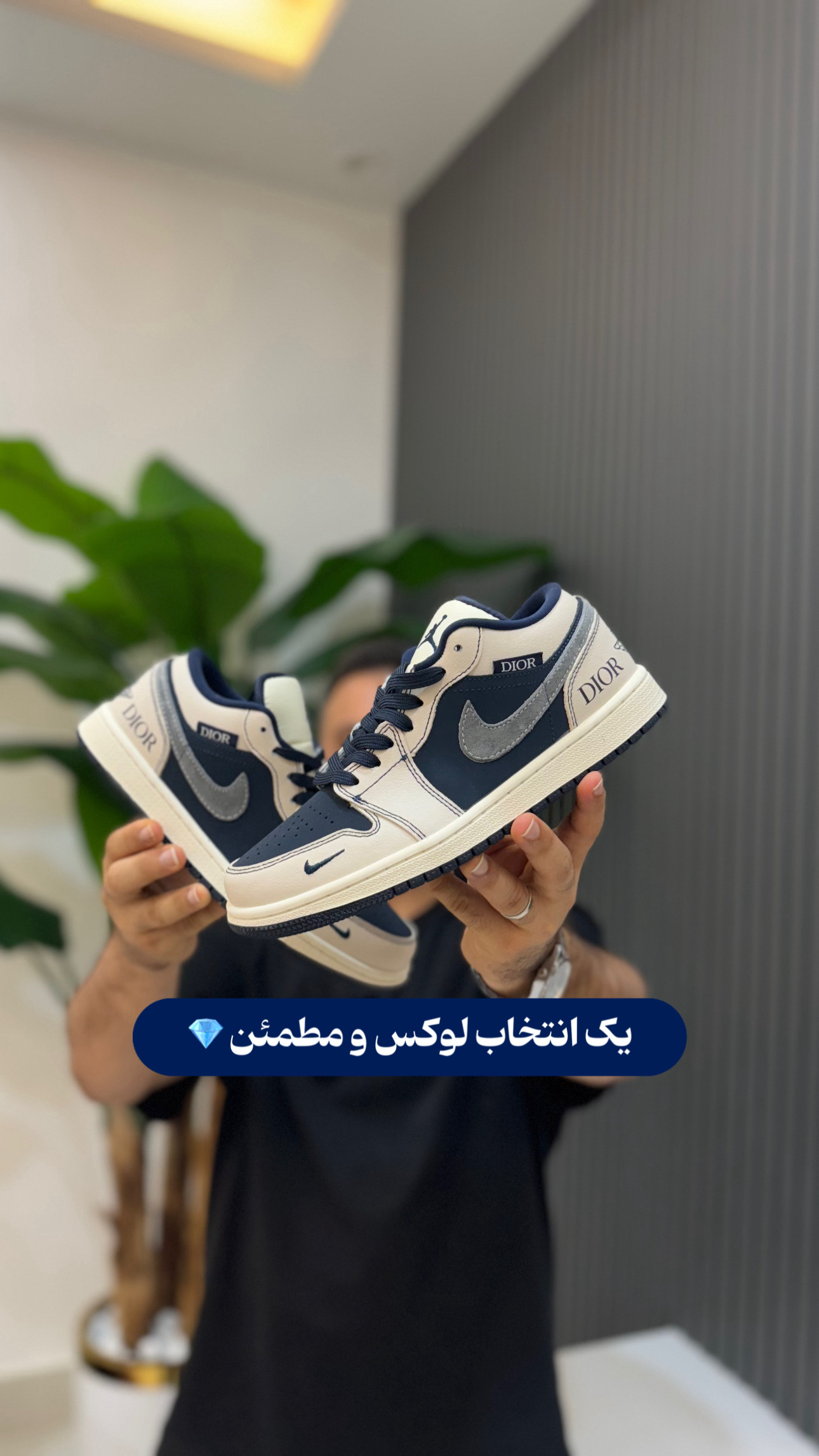کتونی ویتنامی جردن وان بدون ساق دیور کیفیت اورجینال Jordan 1 Low Dior