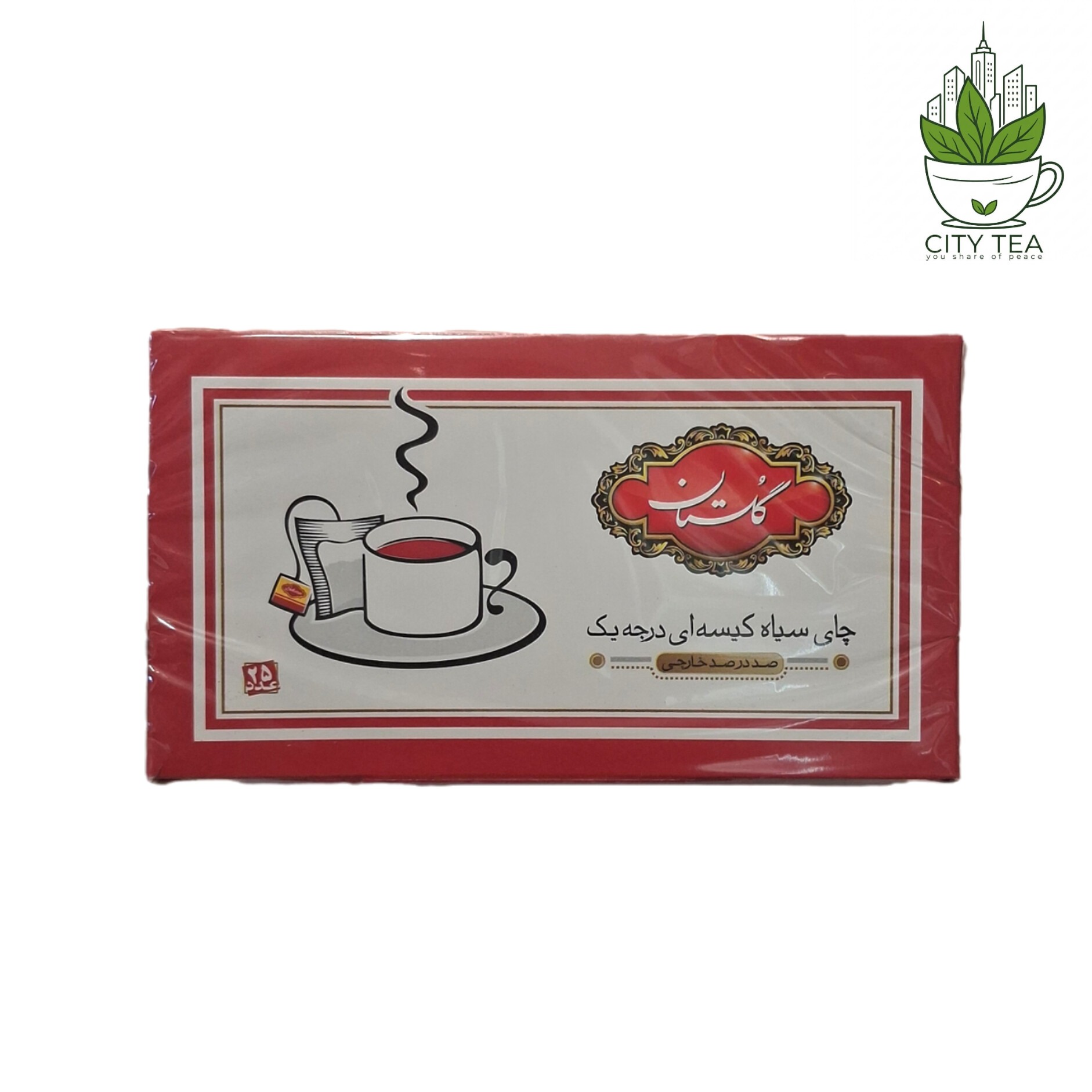 54 عدد چای سیاه کیسه ای ساده گلستان-پک 25 عددی