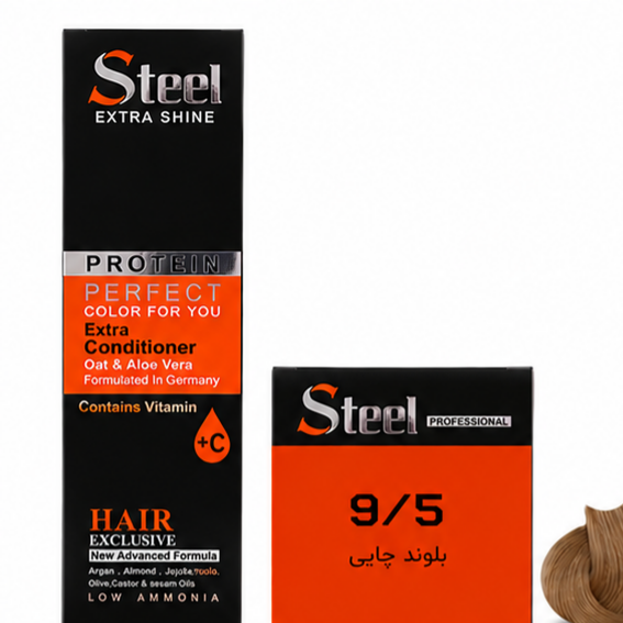 رنگ مو استیل شماره 9.5رنگ بلوند چایی