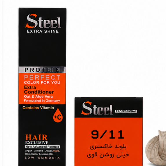 رنگ مو استیل شماره 9.11رنگ بلوند خاکستری خیلی روشن قوی