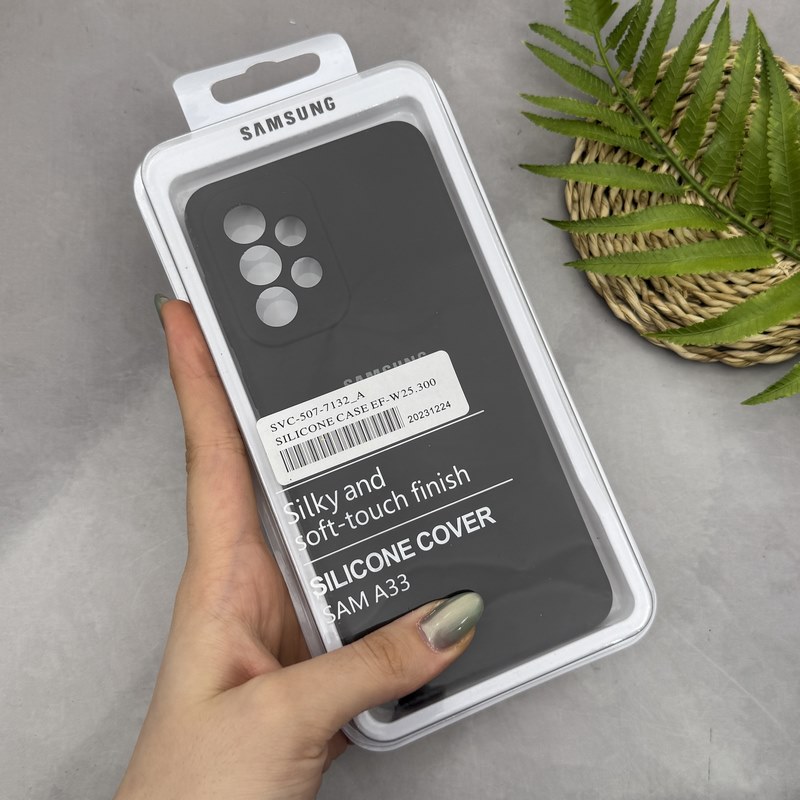 قاب گوشی Galaxy A33 سامسونگ سیلیکونی اورجینال پاک کنی سورا SORA درجه یک زیربسته مشکی کد 165257