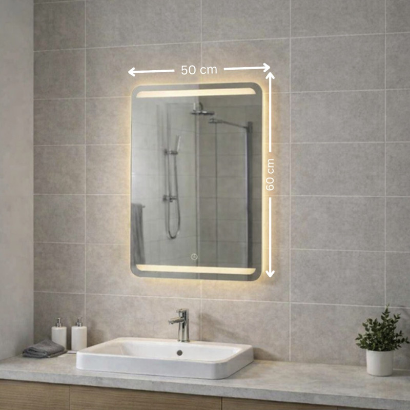 آینه سرویس بهداشتی مدل بکلایت لمسی VR2 سایز 5060 سانتی متر