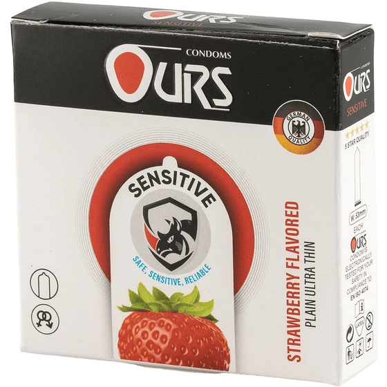 کاندوم مدل SENSETIVE برند ours (بسته 3 عددی)