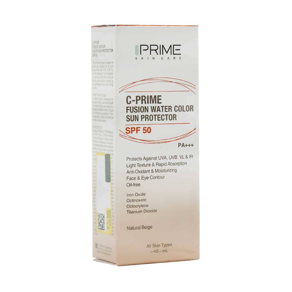 فلوئید ضد آفتاب SPF50 فیوژن واتر پرایم بژ طبیعی حاوی ویتامین C حجم 40 میل