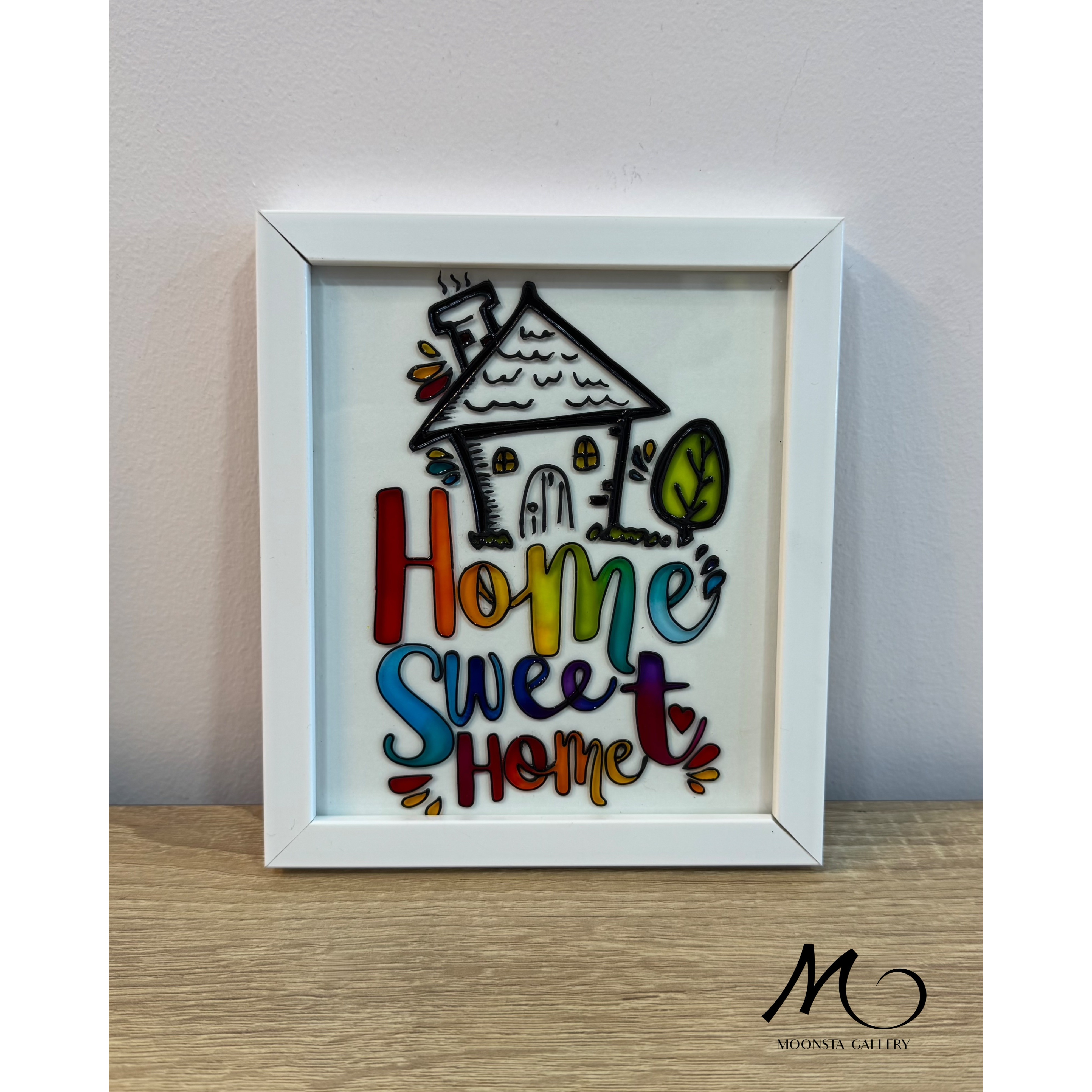 تابلو ویترای تکست home sweet home