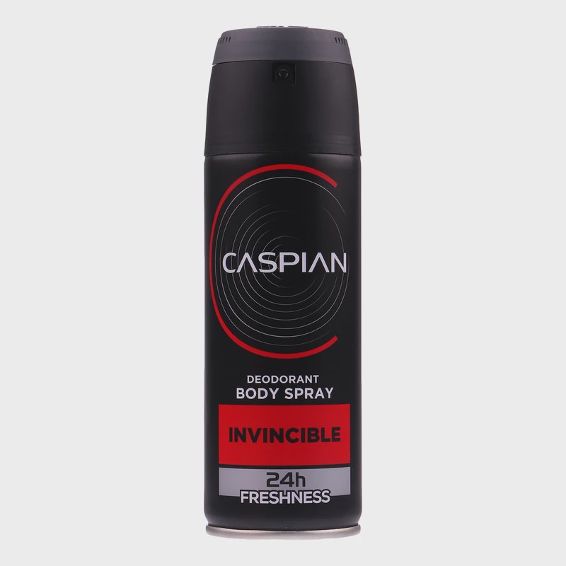 اسپری دئودورانت بدن مردانه کاسپین مدل INVINCIBLE حجم 150 میلی لیتر