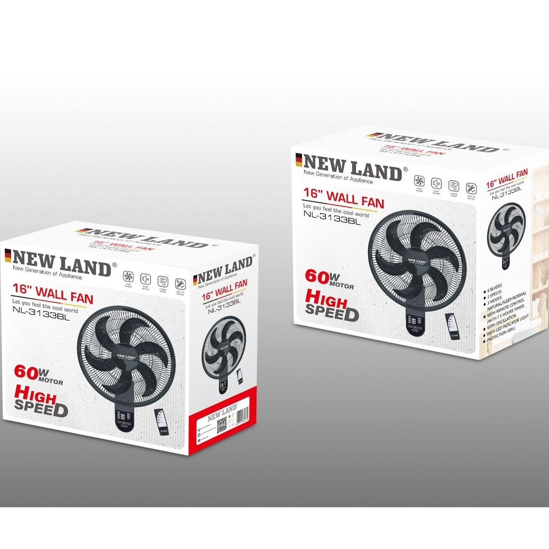 پنکه دیواری Newland مدل 3133BL