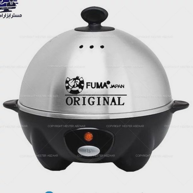 تخم مرغ آب پز کن درب استیل 360 وات مخزن 7 عددی فوما ژاپن خانگی تخم مرغ پز مدل FUMA JAPAN FU-853