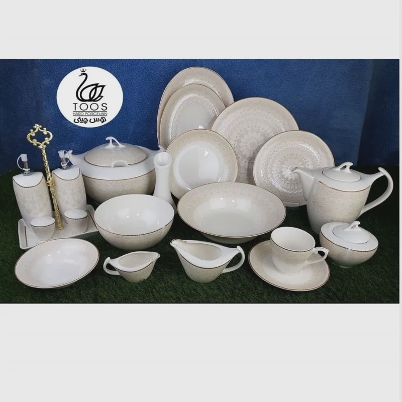 سرویس 90 پارچه چینی (12نفره) توس مدل جیسون با ارسال رایگان