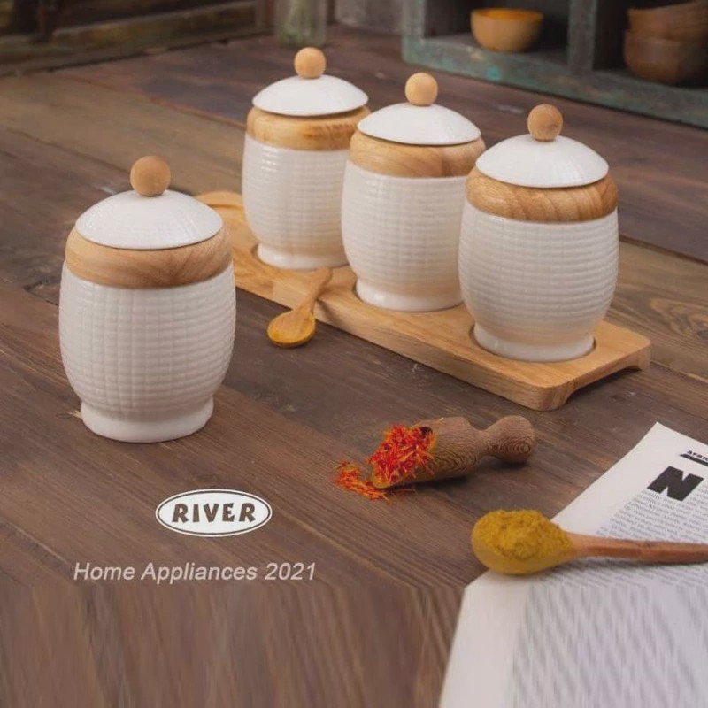 ست جاادویه 4 تکه بامبو برند RIVER مدل 9569-08