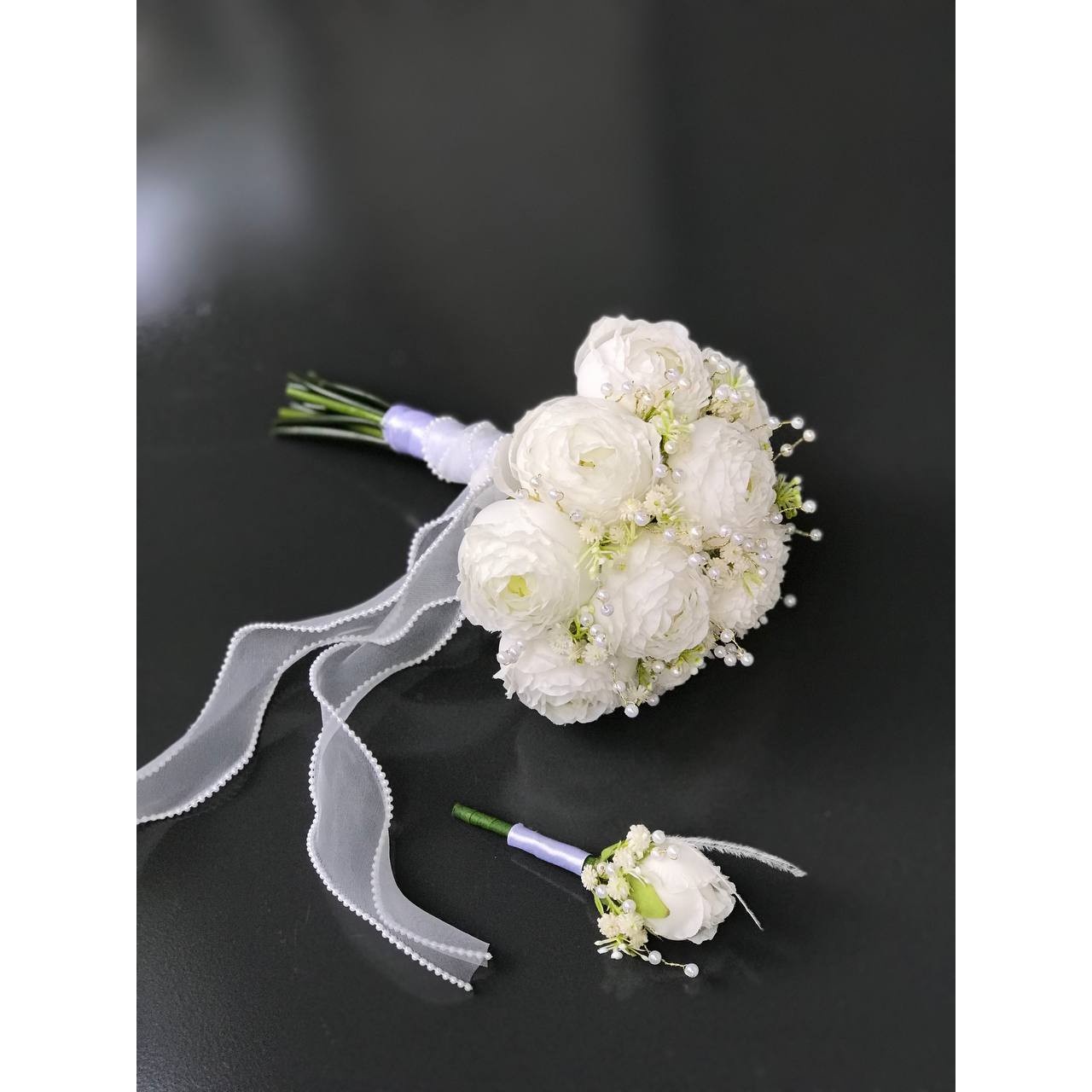 دسته گل پیونی مرواریدی 10 شاخه گل کت