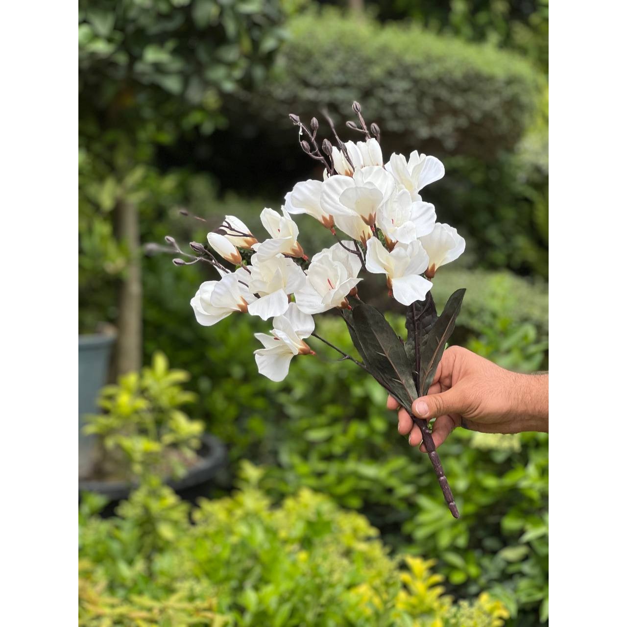 گل مصنوعی بوته آلستر سفید 20گل درجه 1وارداتی