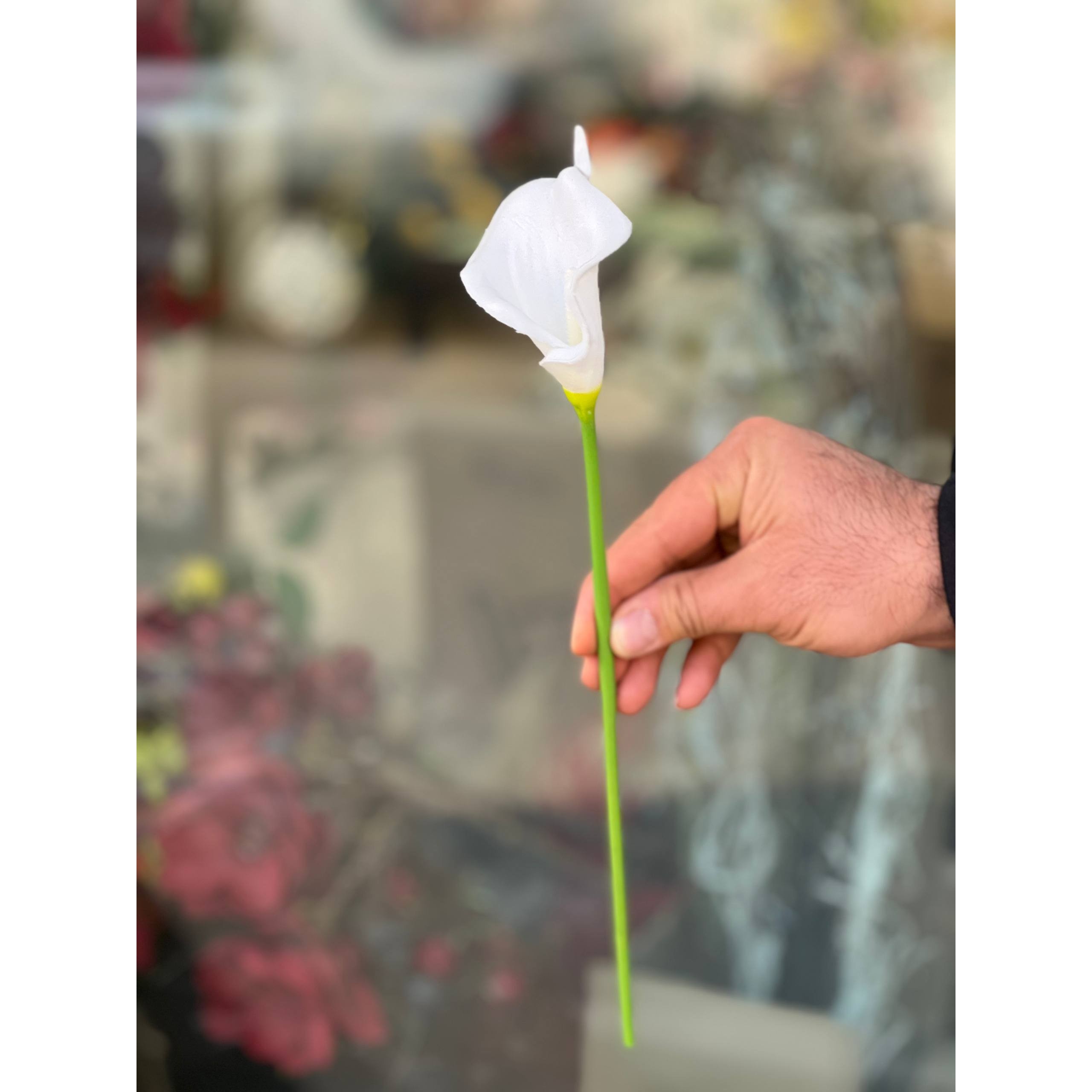 گل مصنوعی شیپوری لمسی وارداتی 1عددی