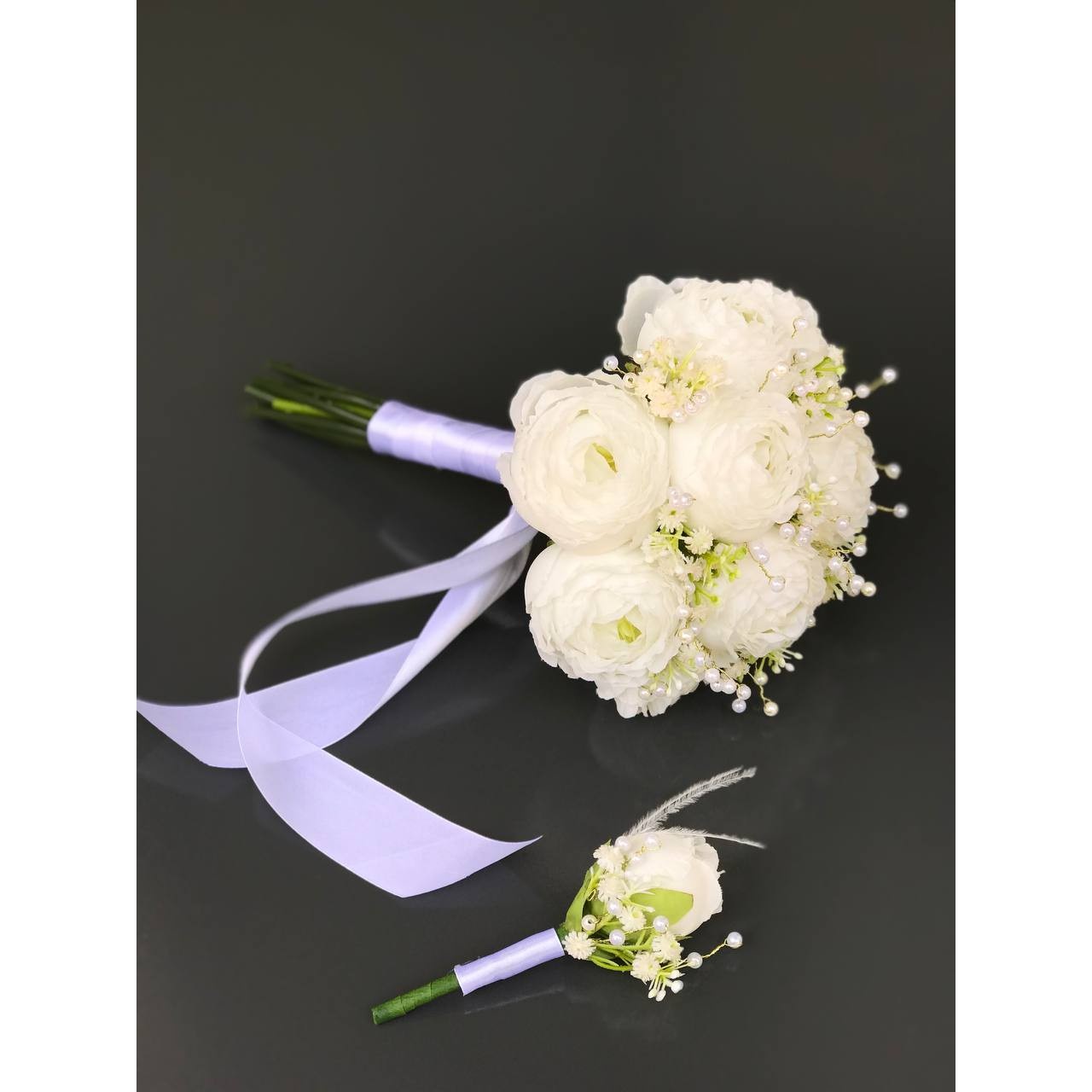 دسته گل پیونی مرواریدی 10 شاخه گل کت