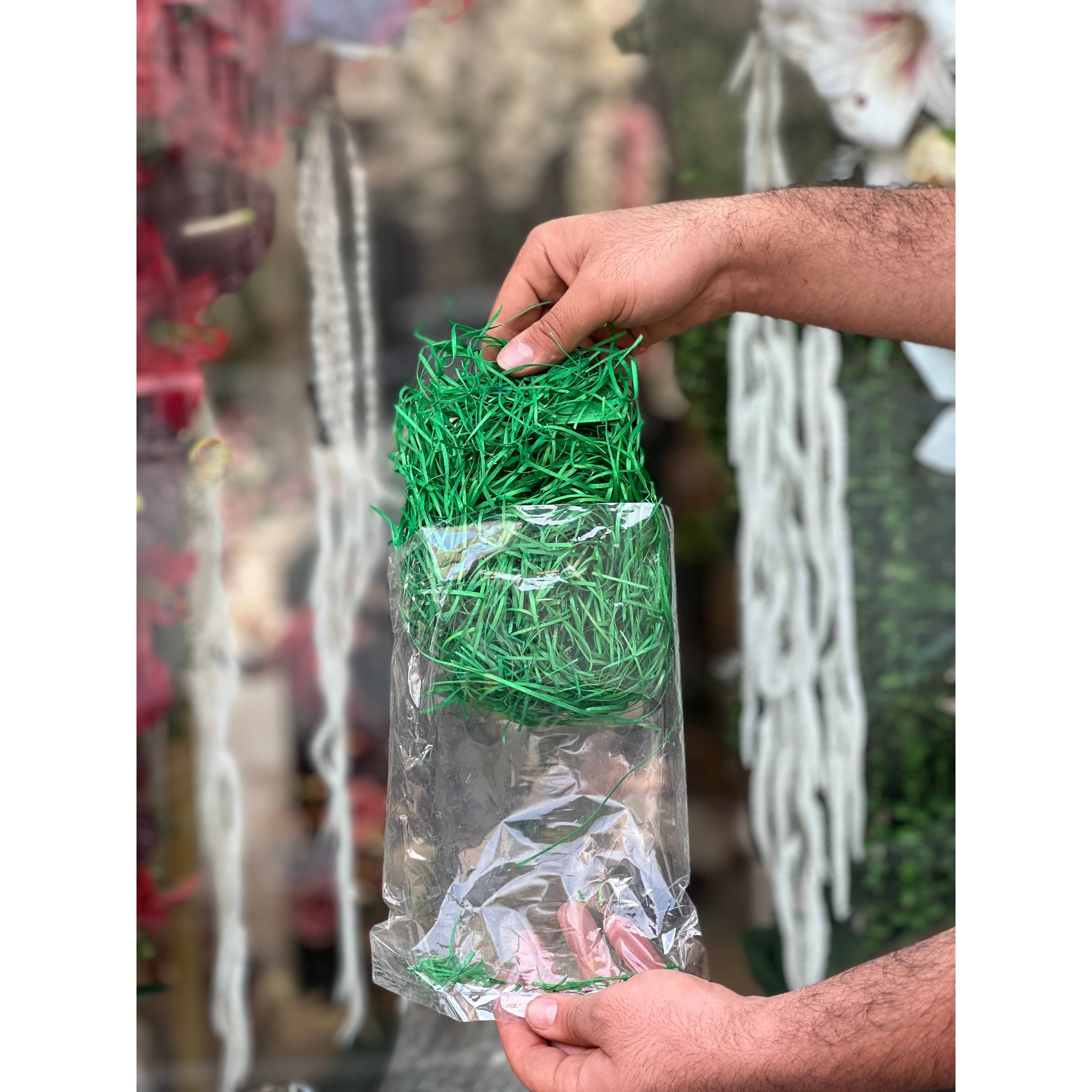 پوشال تزئینی رنگ سبز بسته یک عددی