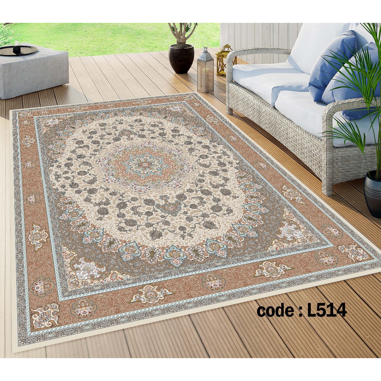 روفرشی کشدار (کاور فرش) و فرشینه و پادری کالای خواب متین کد L 514