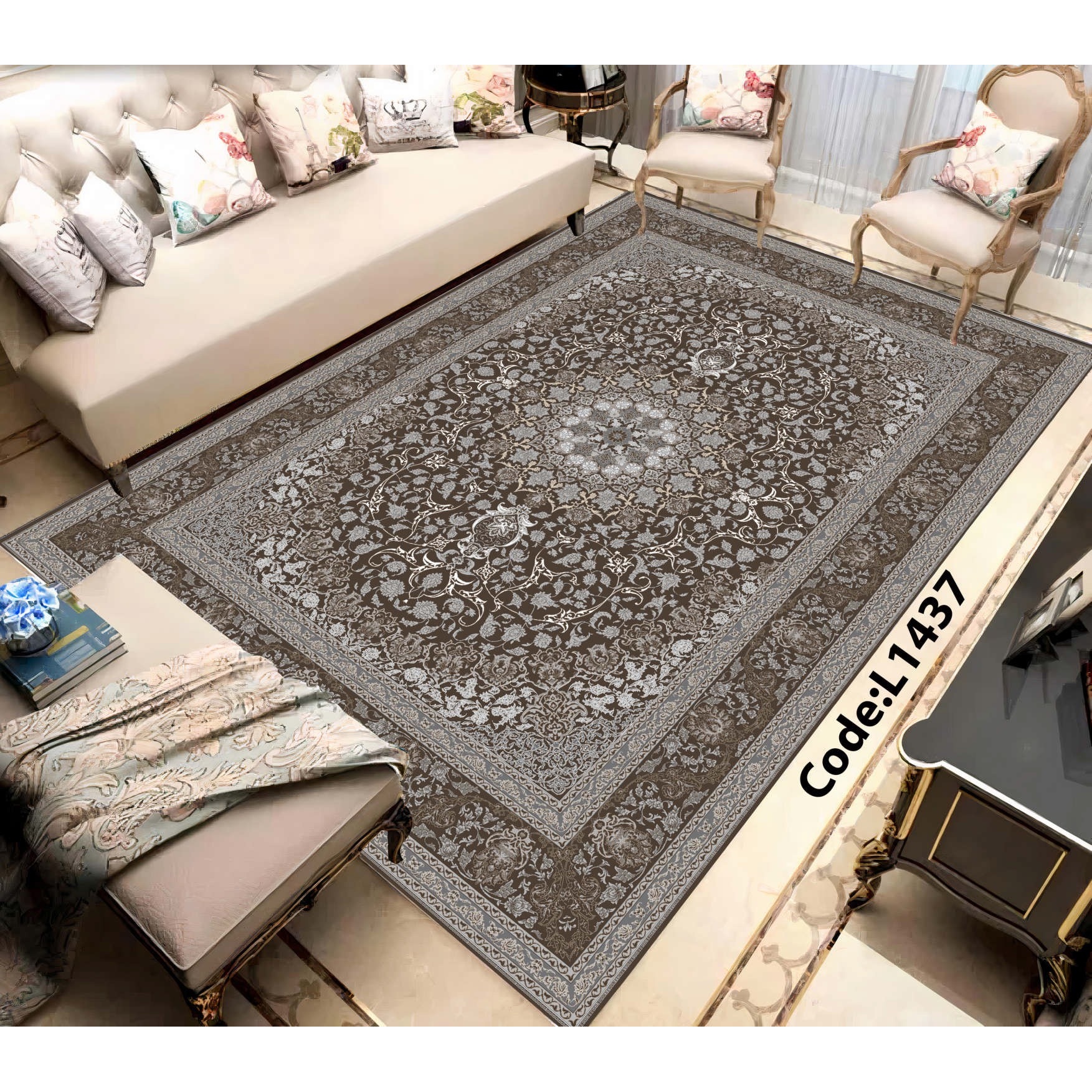 روفرشی کشدار (کاور فرش) و فرشینه و پادری کالای خواب متین کد L 1437
