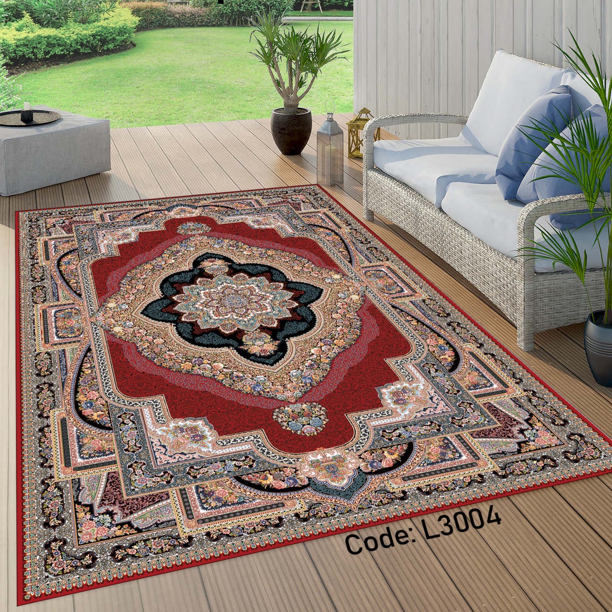 روفرشی کشدار (کاور فرش) و فرشینه و پادری کالای خواب متین کد L 3004