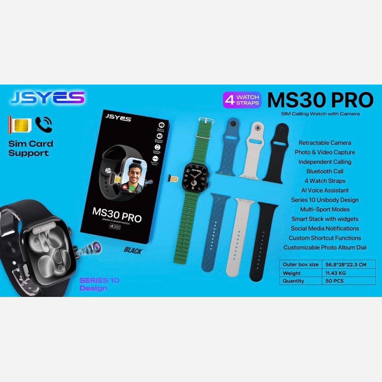 ساعت هوشمند jeyes ms30 proسیم کارت خور و دوربین دار