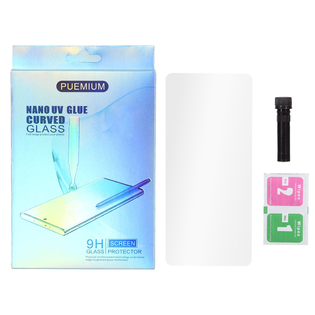 گلس محافظ صفحه نمایش شیشه ای UV Puemium سامسونگ مدل Samsung Galaxy S10 (پک دار)