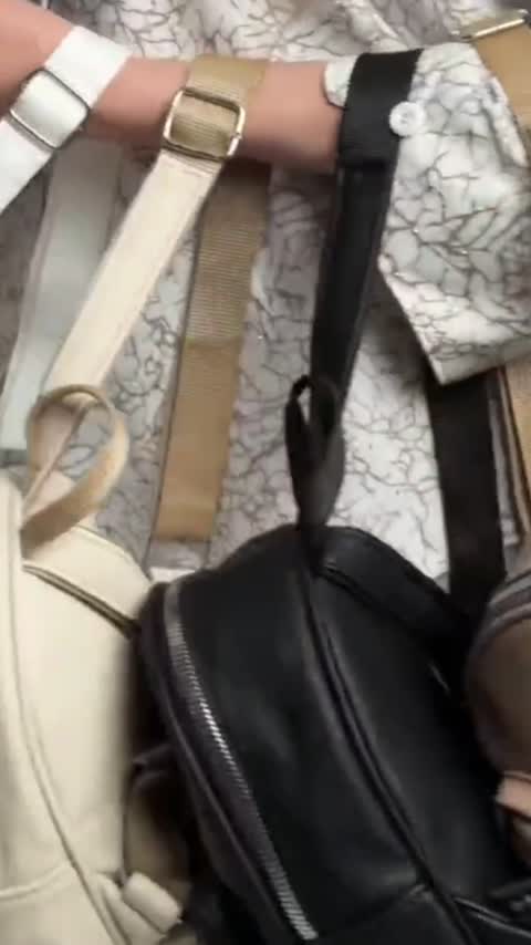 مینی کوله کیف فانتزی قهوه مشکی سفید کرم