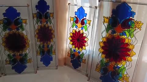 شیشه رنگی خانه های تاریخی