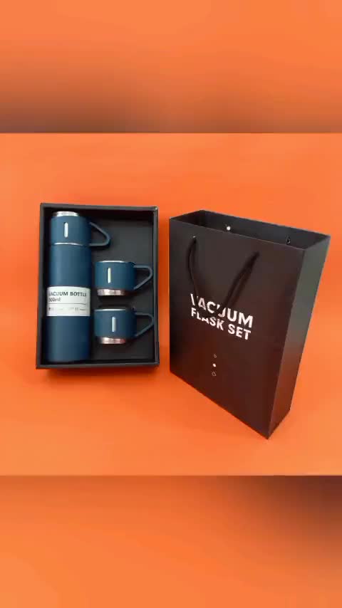 فلاسک سه کاپ سه لیوانه نیم لیتری مدل Vacuum Flask - مناسب هدیه 