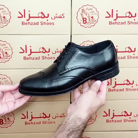 کفش تمام چرم طبیعی گاوی مردانه سایز 40 تا 44 رنگ مشکی زیره دافوس پاشنه سه سانتی رویه چرم طبیعی آستر چرم میشن  
