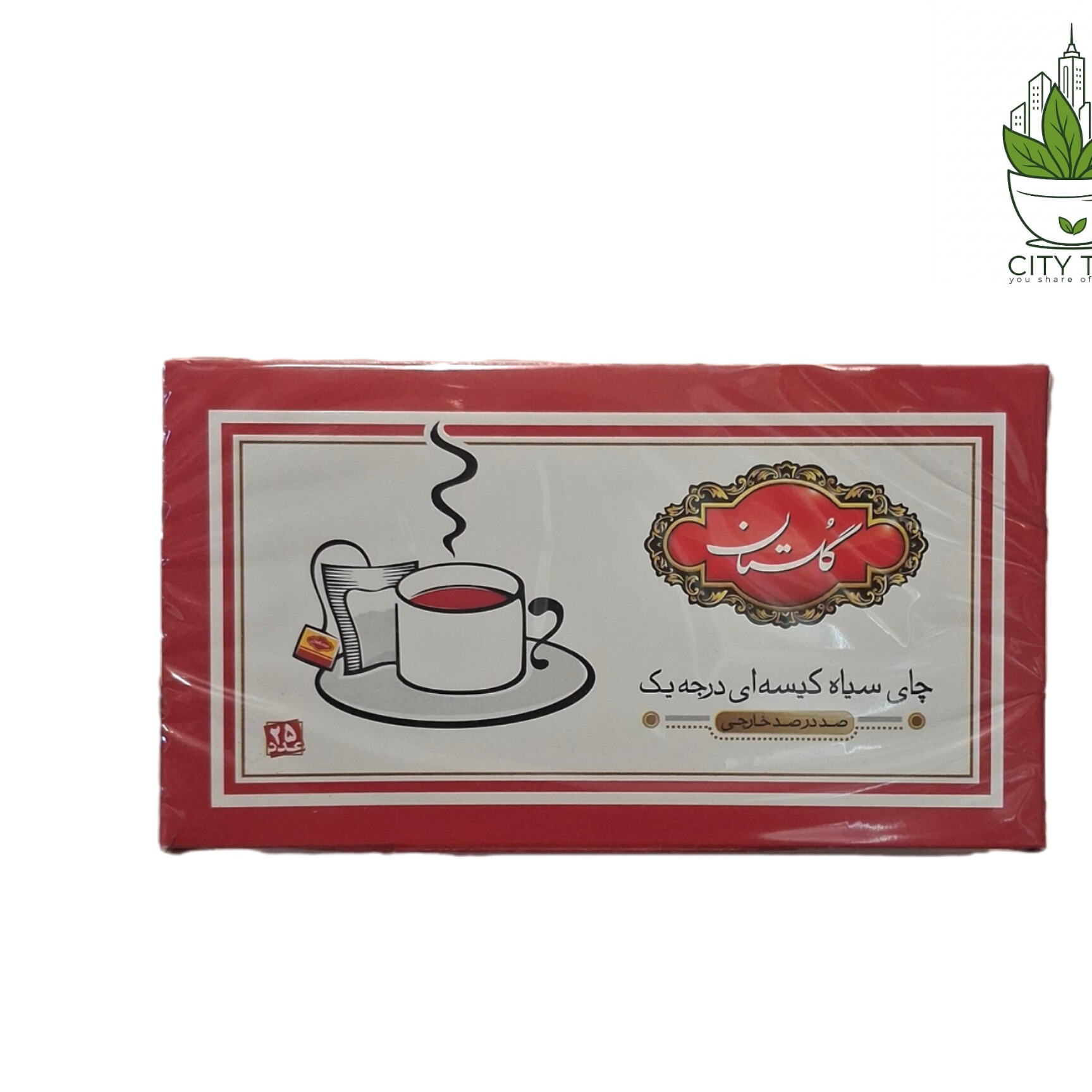 چای سیاه کیسه ای ساده گلستان-پک 25 عددی
