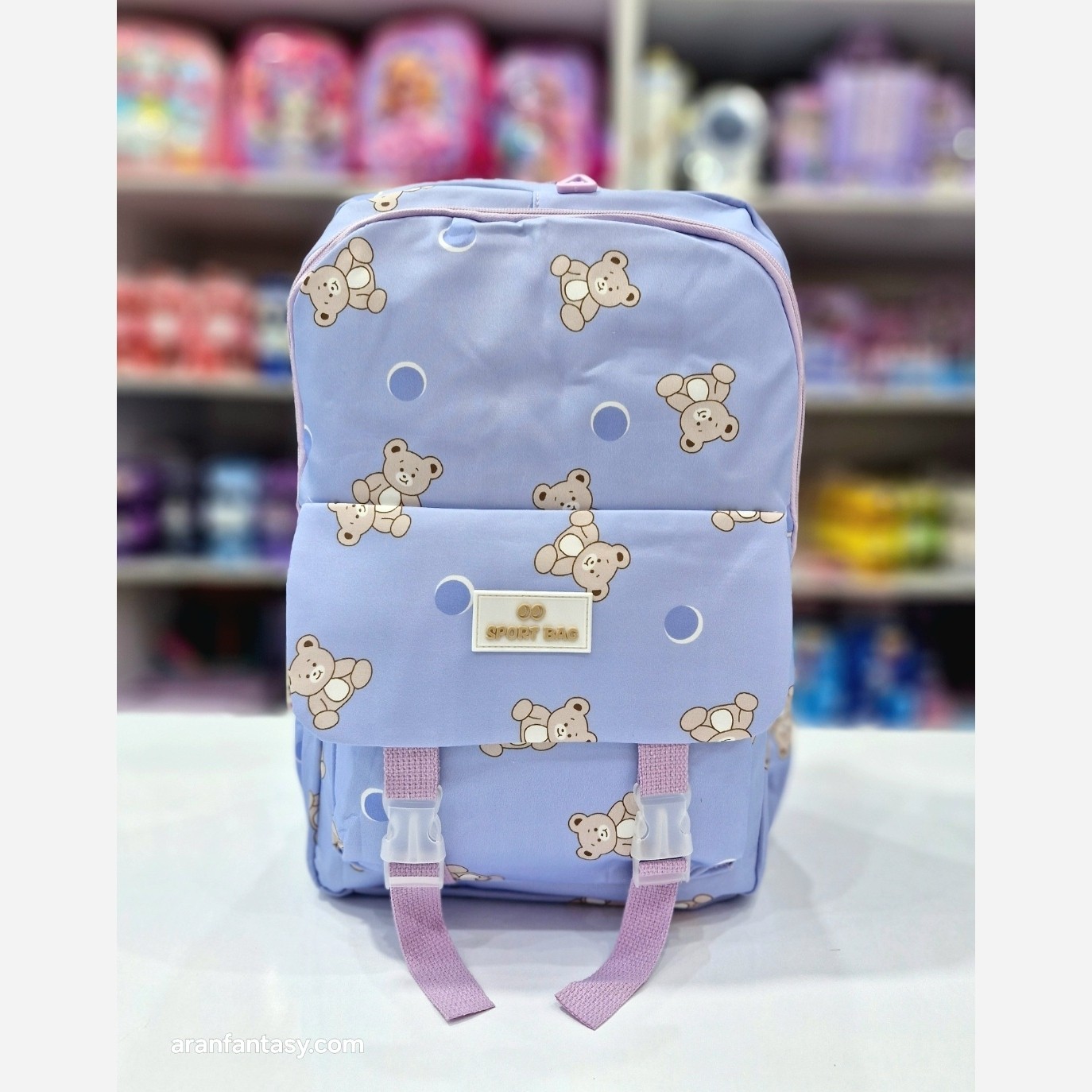 کیف مدرسه دخترانه طرح تدی بنفش وارداتی