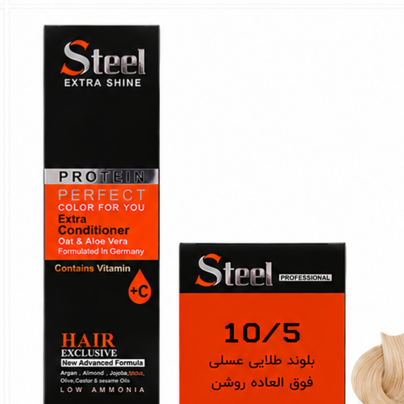 رنگ مو استیل شماره 10.5 بلوند طلایی عسلی فوق العاده روشن