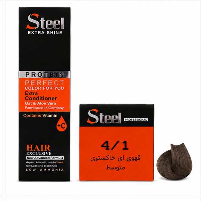 رنگ مو استیل شماره4.1 قهوه ای خاکستری متوسط