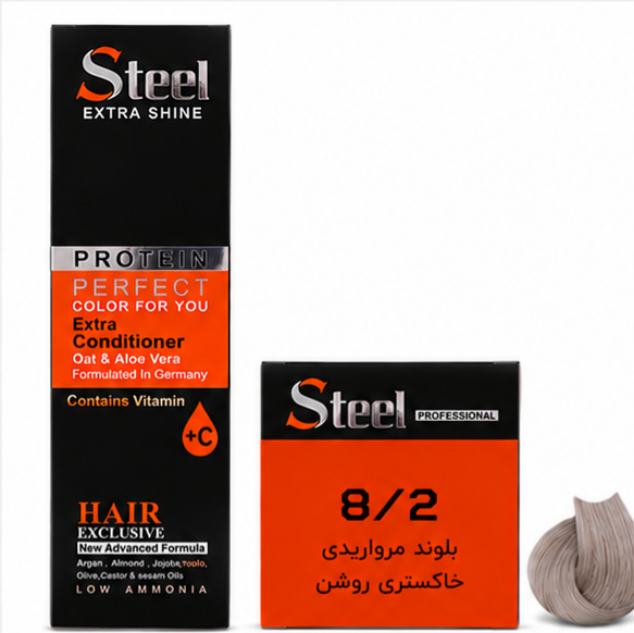 رنگ مو استیل شماره 8.2 بلوند مرواریدی خاکستری روشن