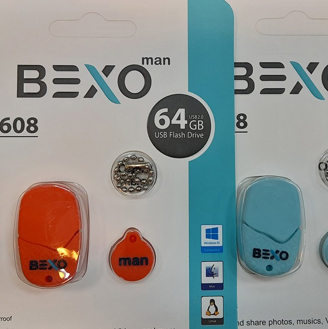 فلش مموری بکسو مدل B-608 ظرفیت 64 گیگابایت USB 2.0 طرحدار بدنه سیلیکونی