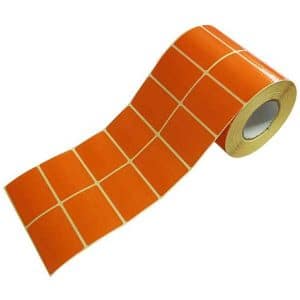 لیبل 51*34 دو ردیفه پی وی سی نارنجی 3000 عددی