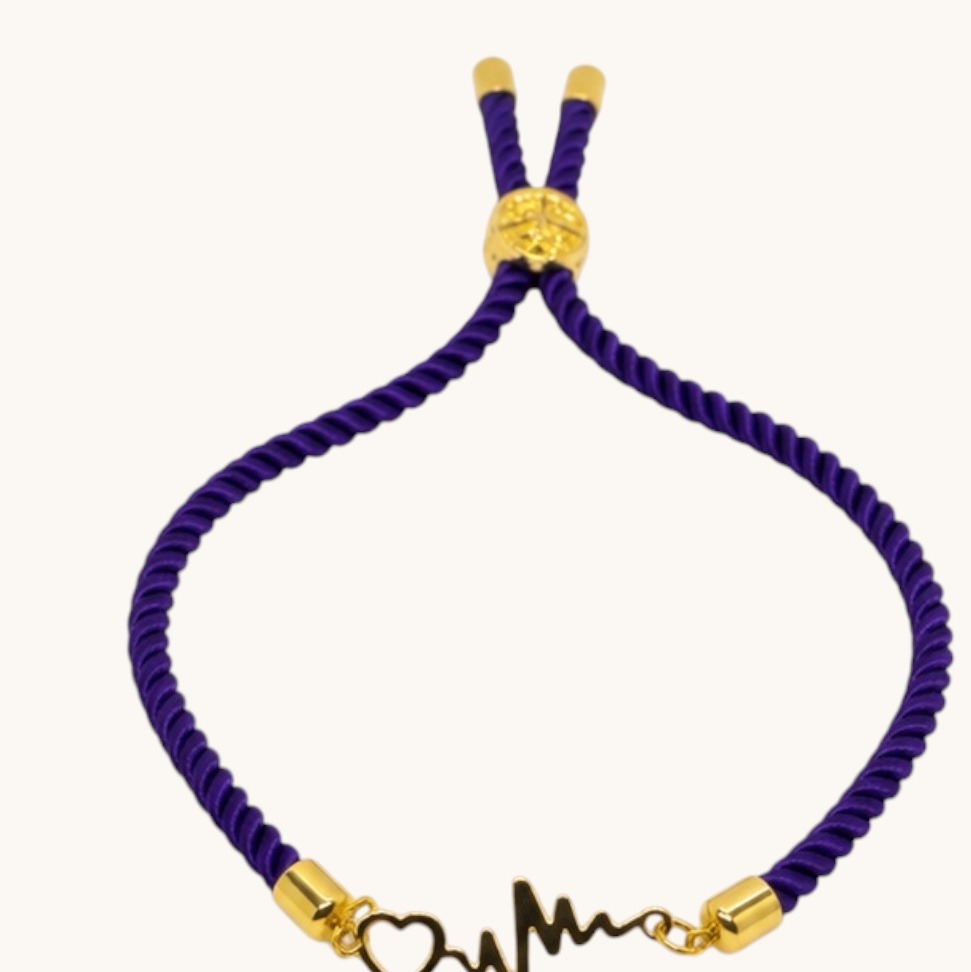 دستبند طلا مدل ضربان قلب وطن گلد کد V026