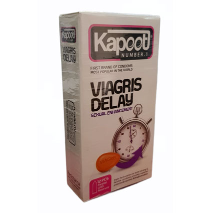 کاندوم ویاگرا تاخیری کاپوت مدل VIAGRIS DELAY بسته 12 عددی