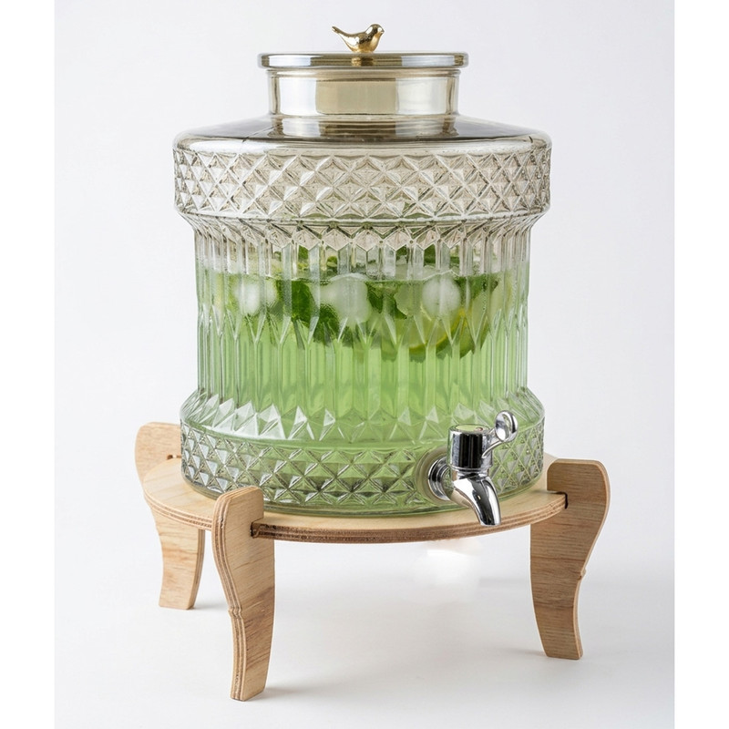 کلمن مدل شیشه ای شربت خوری گنجایش 4 لیتر