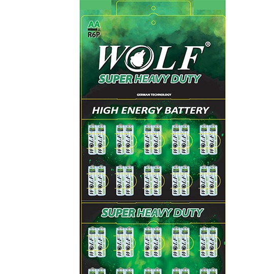 باتری قلمی ورقی Super Heavy Duty ولف (40عددی) کد 4700