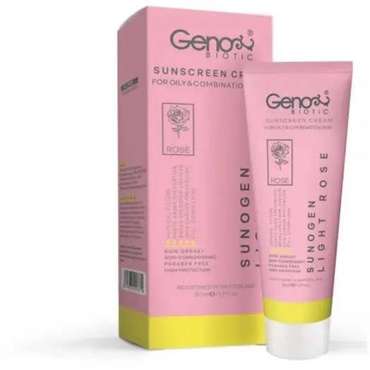 کرم ضد افتاب رز روشن مناسب پوست های چرب ومختلطgenobiotic