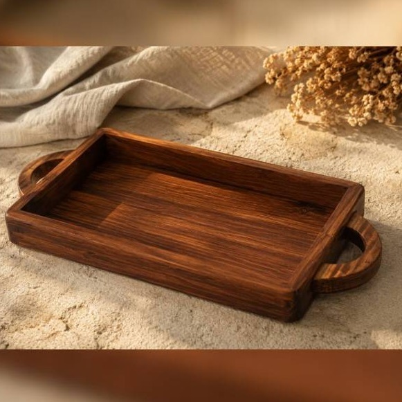 سینی دسته دار تمام چوب مقاوم در برابر آب