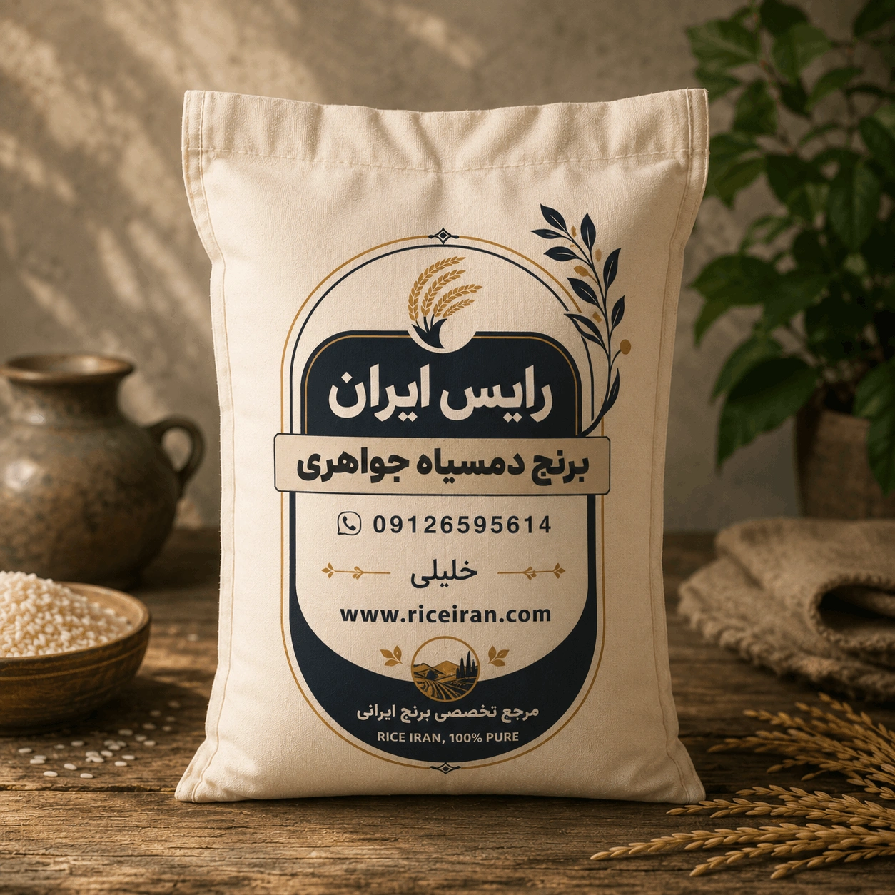 برنج دمسیاه جواهری 10 کیلویی