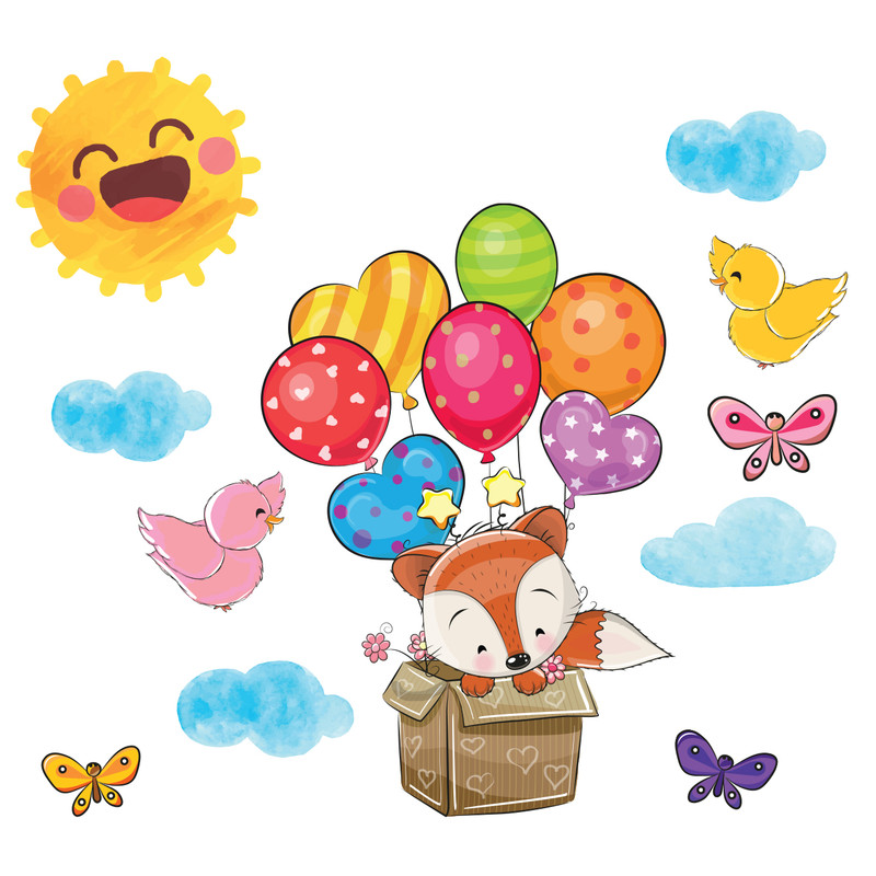 استیکر دیواری کودک مدل cute12 hk