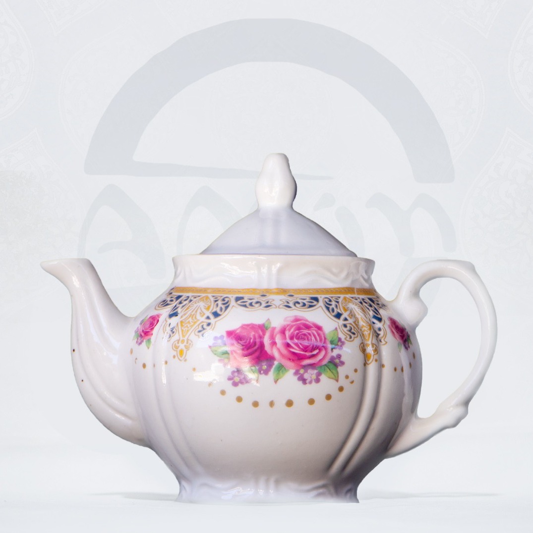 قوری چینی رز (چهارترک) / چینی امین