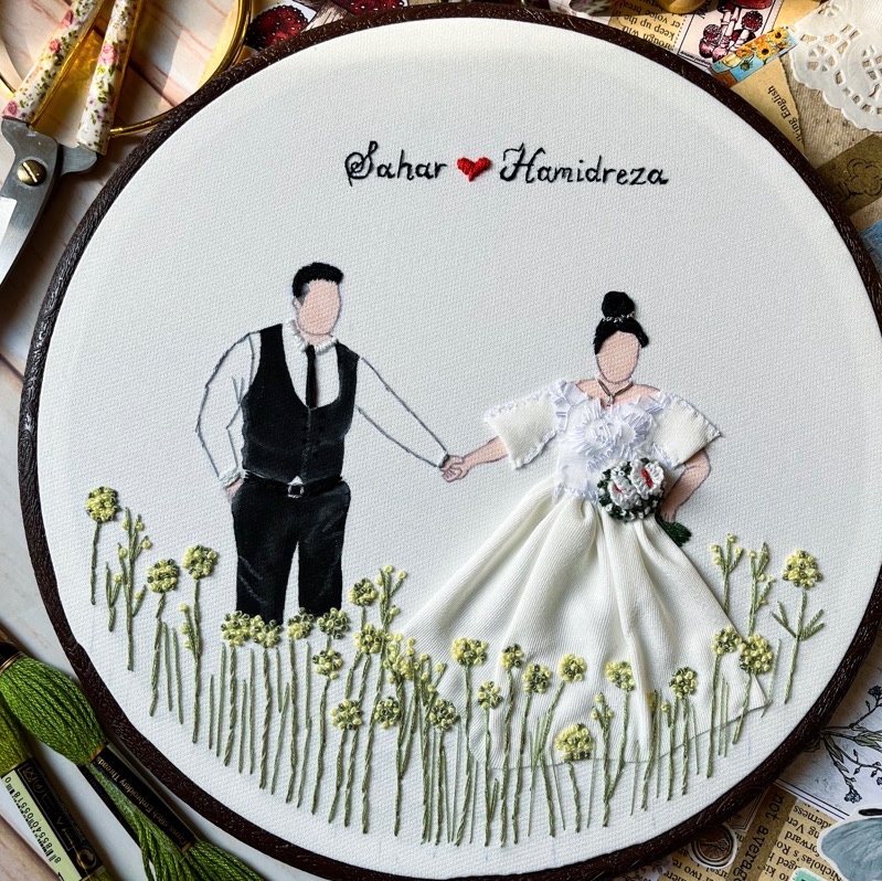 گلدوزی عکس عروس