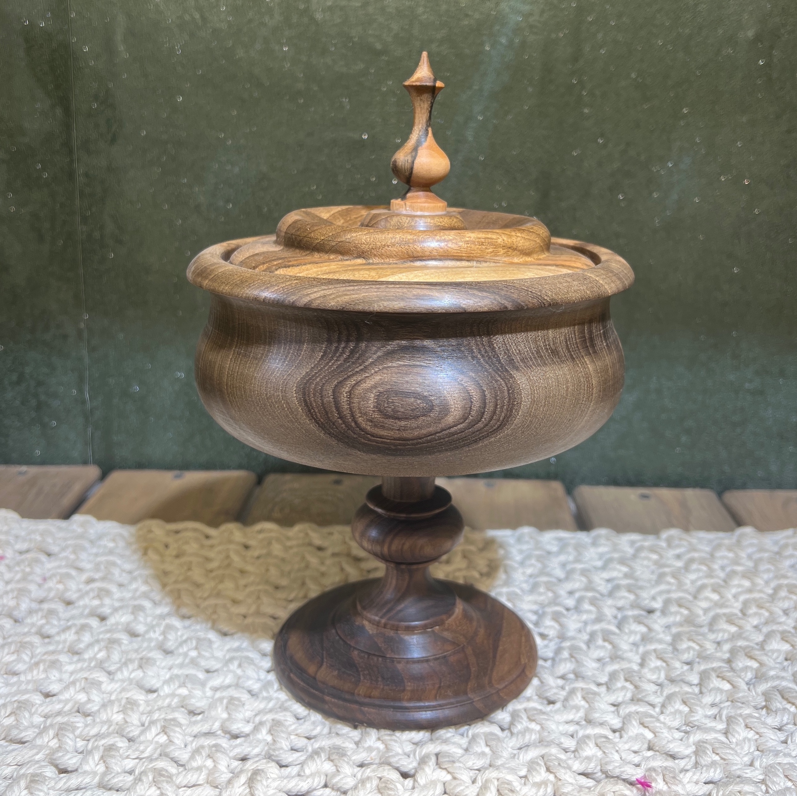 ظروف چوبی ، شکلات خوری قطر 18 چوب گردو