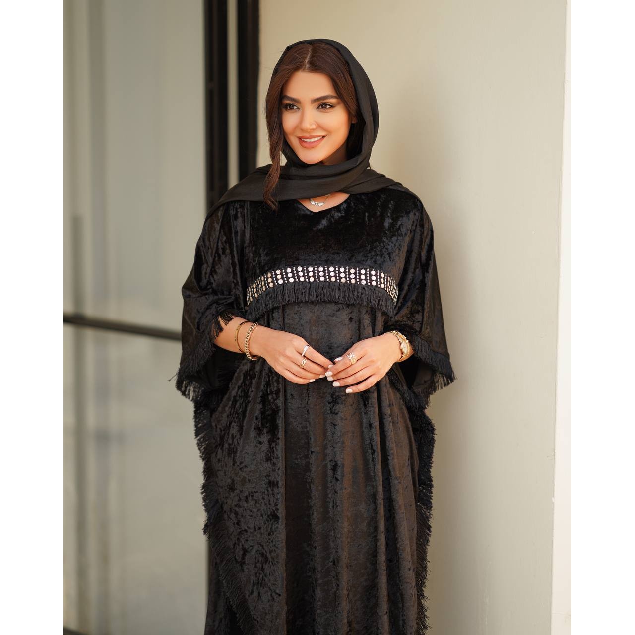 پانچ مخمل زنانه با نوار هندی کد 0211134