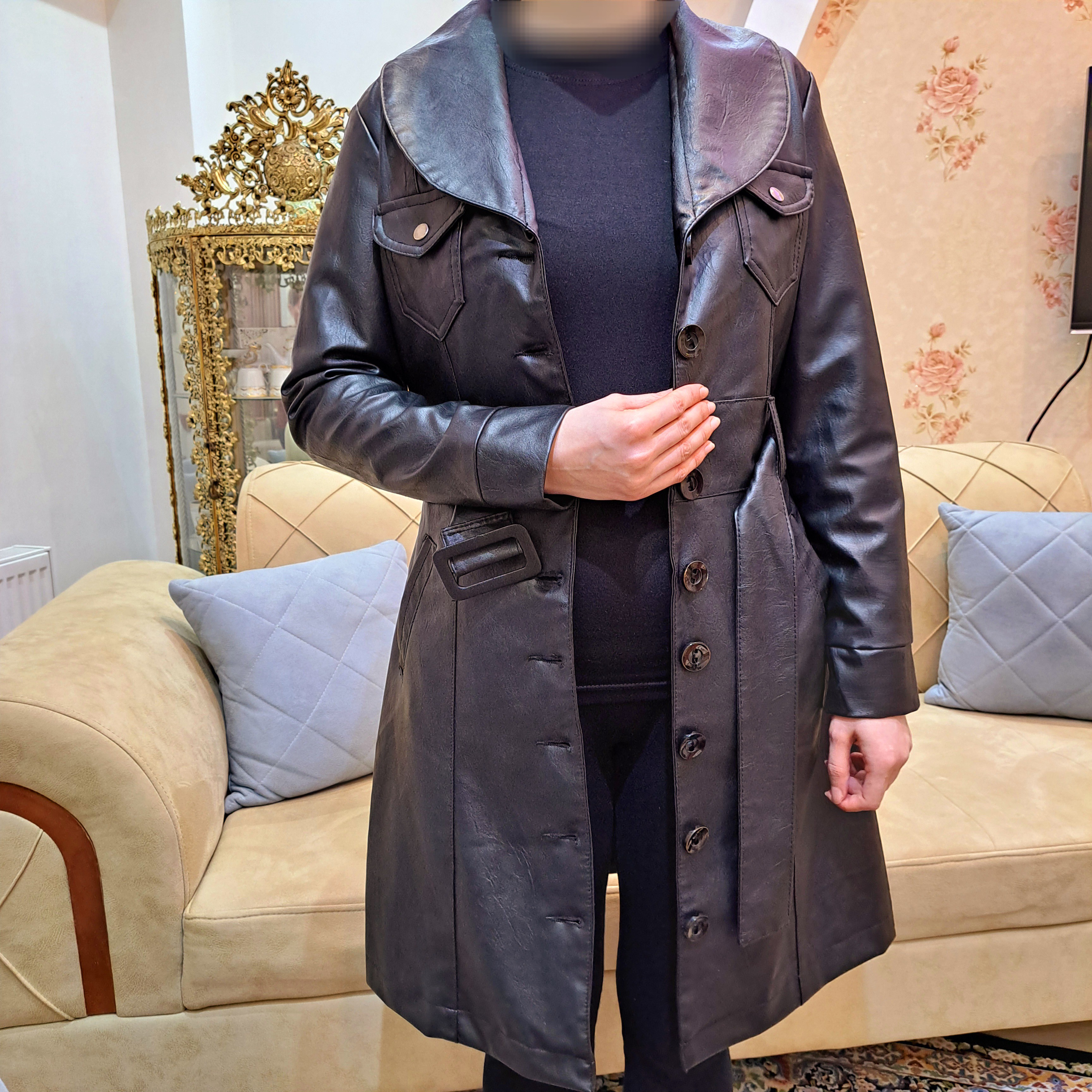 پالتو چرم زنانه مدل دلاریس کد 0410291