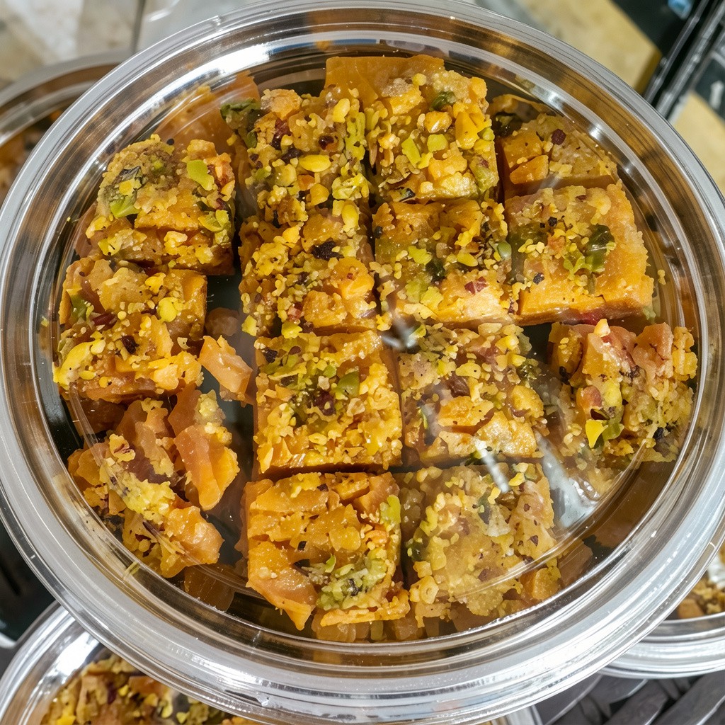 سوهان 350 گرمی حبه ای با تزیین پودر پسته