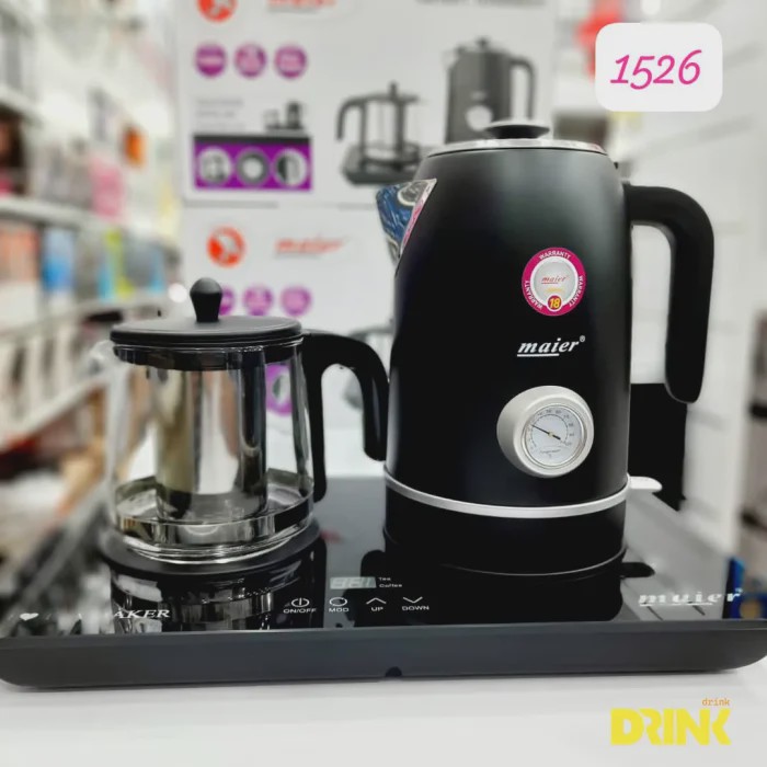 چای ساز مایر مدل MR1526 با کتری استیل ضد زنگ ظرفیت 1.7 لیتر